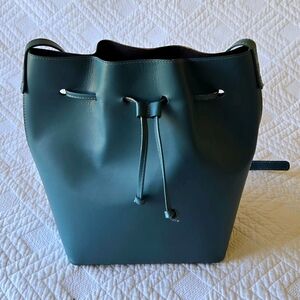 Valentina Fiore Italian Handmade Green Leather Bucket Bag STL 3159
